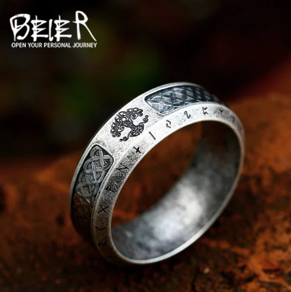 Antique Tree of Life Steel Ring