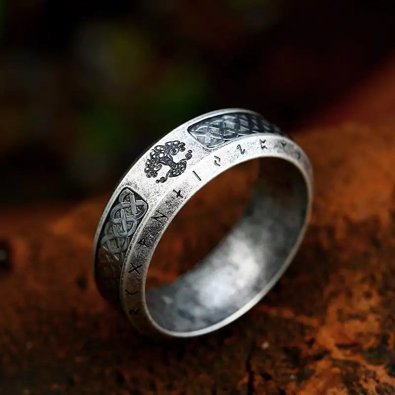 Antique Tree of Life Steel Ring