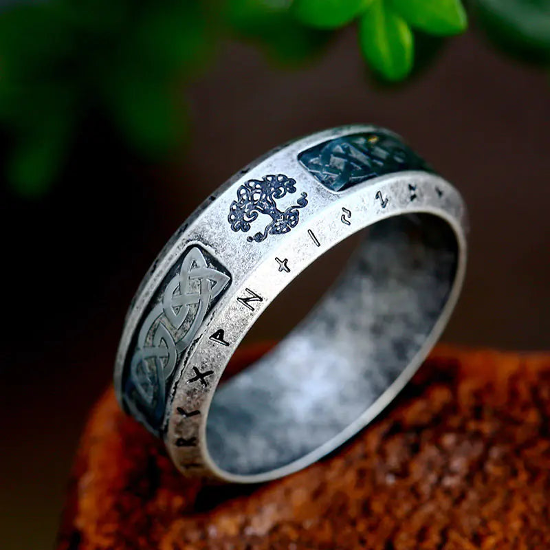 Antique Tree of Life Steel Ring